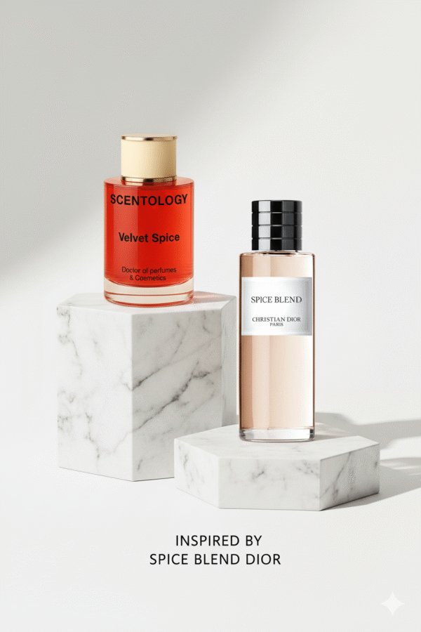 Velvet Spice perfume bottle – warm spicy unisex fragrance Velvet Spice inspired by spicy rum and cinnamon notes Velvet Spice woody spicy perfume for men and women